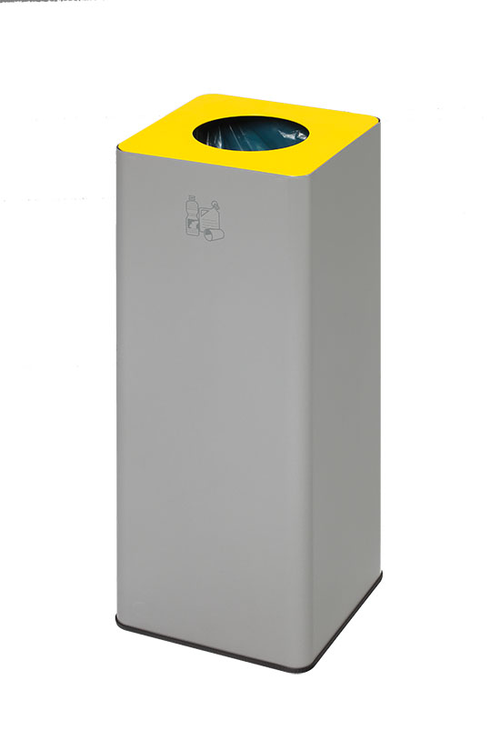 Modellbeispiel: Abfallbehälter -Cubo Quinta- 81 Liter, mit gelbem Aufsatz für Wertstoffe (Art. 39216)