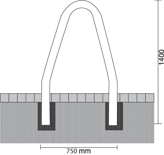 Technische Ansicht: Baumschutzbügel mit Ø 48 mm(Art. 443.00)