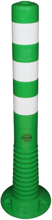 Modellbeispiel: Absperrpfosten -Elasto Green- mit retroreflektierenden Streifen, überfahrbar, Höhe 750 mm, Art. 37875