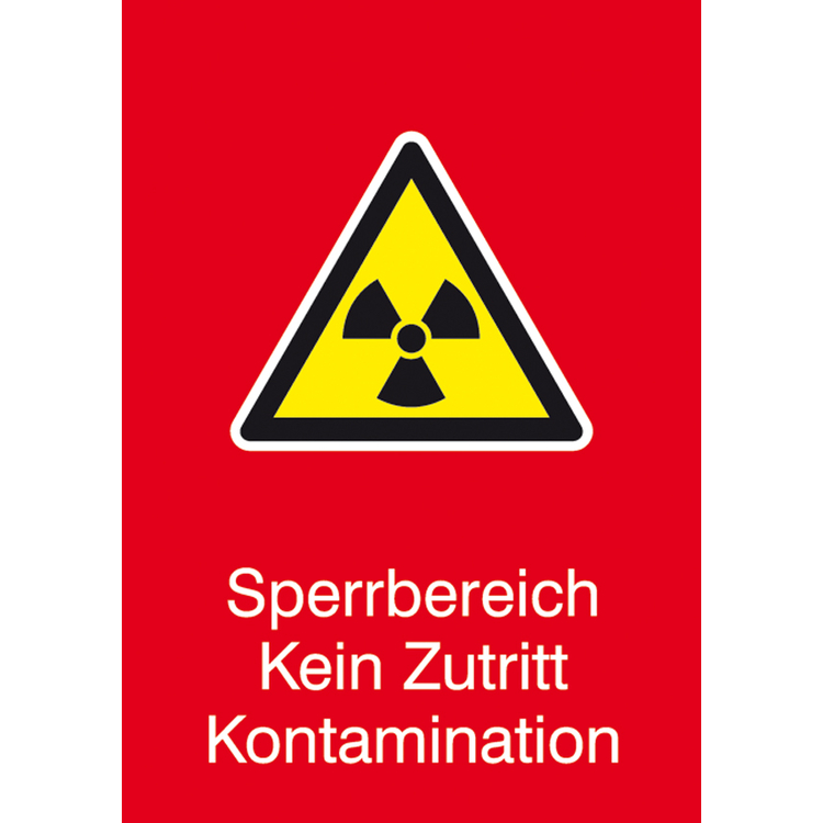 Modellbeispiel: Strahlenschutzkennzeichnung Sperrbereich Kein Zutritt Kontamination (Art. 43.2131)