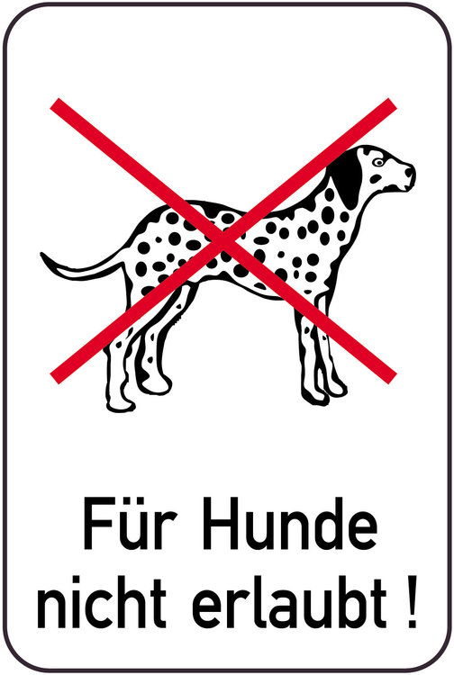 Modellbeispiel: Hundeschild, Für Hunde nicht erlaubt! (Art. 14883)