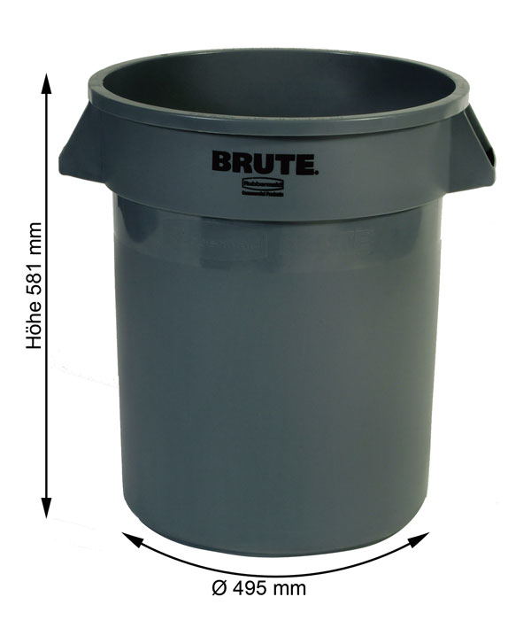 Technische Ansicht: Maße des Abfallcontainers -BRUTE- Rubbermaid 75,7 Liter (Art. 12575)