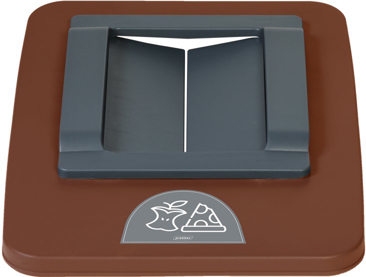 Modellbeispiel: Kippeinwurf für Abfallbehälter 'P-BAX 1' , braun (Art-Nr.: 60017.0001) 