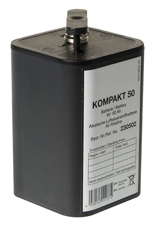 Modellbeispiel: Luftsauerstoff-Batterie Kompakt 50, 6V-/ 50Ah, VPE 20 Stk. (Art. 18451)
