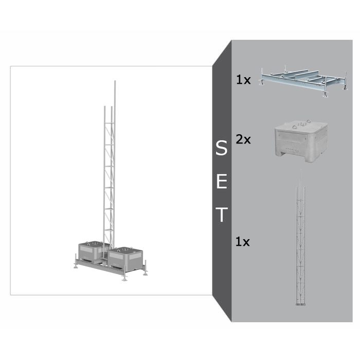Modellbeispiel: Aufstellvorrichtungen mit Gitterrohrmast, Komplett-Set (Art. 35350-setm)
