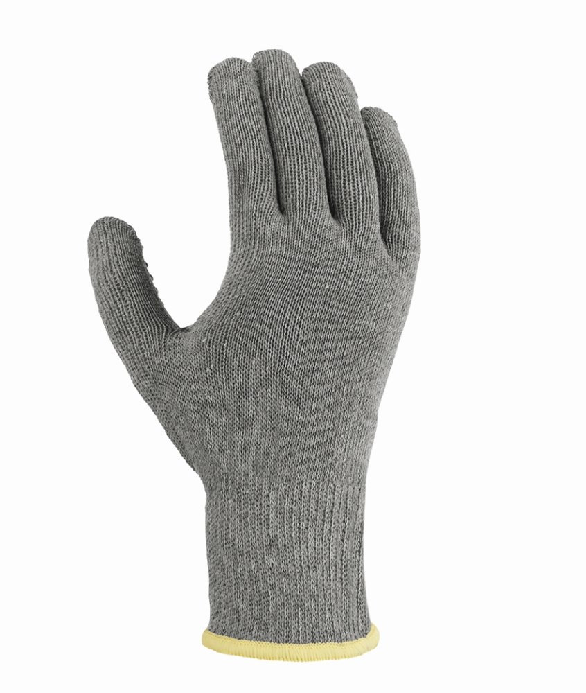 teXXor® Mittelstrick-Handschuhe 'BAUMWOLLE/POLYESTER', grau/rote Noppen, 8 