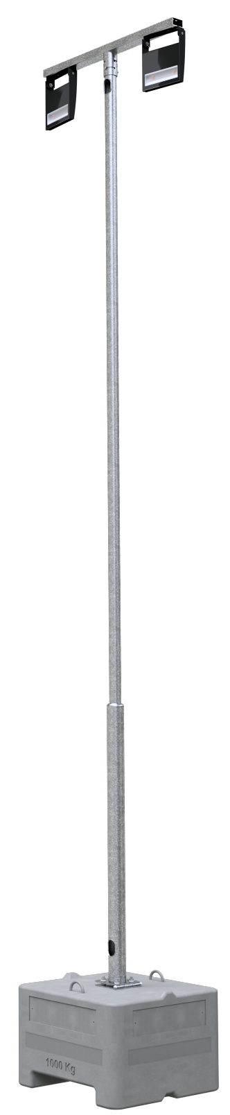 Lampenmast-Set, Stahl, verzinkt, Höhe über Flur 4000 mm