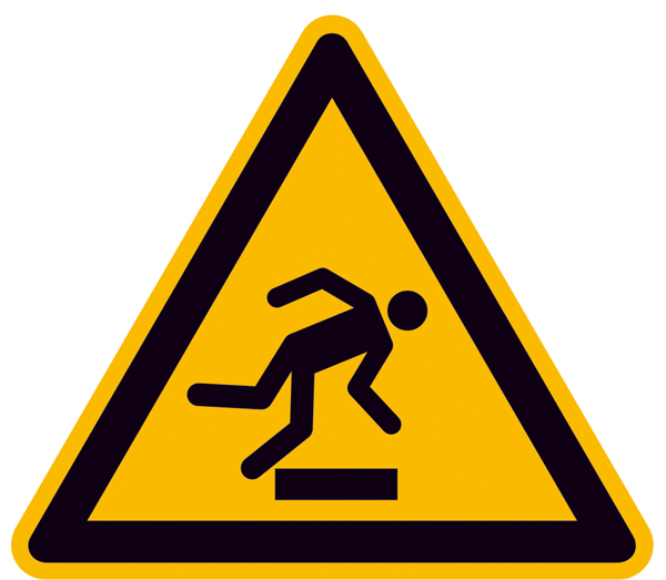 Warnschild, Warnung vor Hindernissen am Boden 