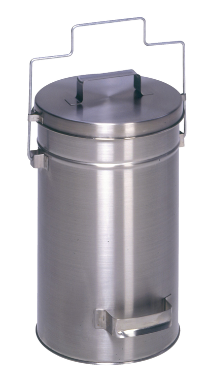 Abfallbehälter 'Cubo Alano' 25 Liter aus Edelstahl, mit Gleitdeckel und Tragegriff