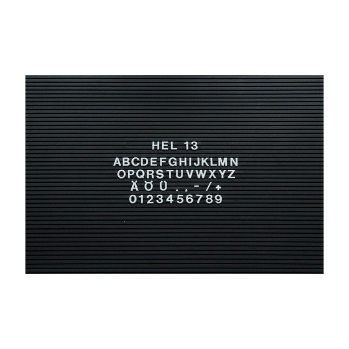 Modellbeispiel: Steckbuchstaben -Hel- Rillengummitafel nicht im Lieferumfang enthalten (Art. 41300)