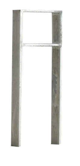 Anwendungsbeispiel: Anlehn-/Absperrbügel -Trier- mit Querholm, aus Stahl, Höhe 800mm, zum Einbetonieren (Art. 10946)