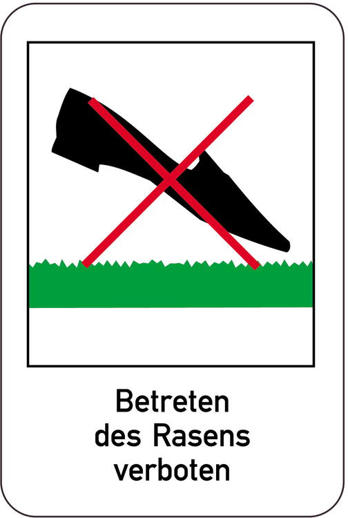 Modellbeispiel: Sonderschild Betreten des Rasens verboten (Art. 14922)
