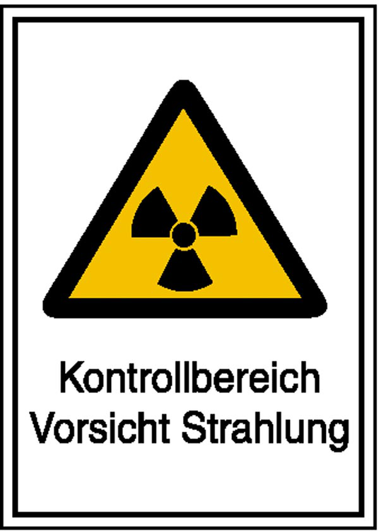Modellbeispiel: Strahlenschutzkennzeichnung Kontrollbereich Vorsicht Strahlung (Art. 43.2086)