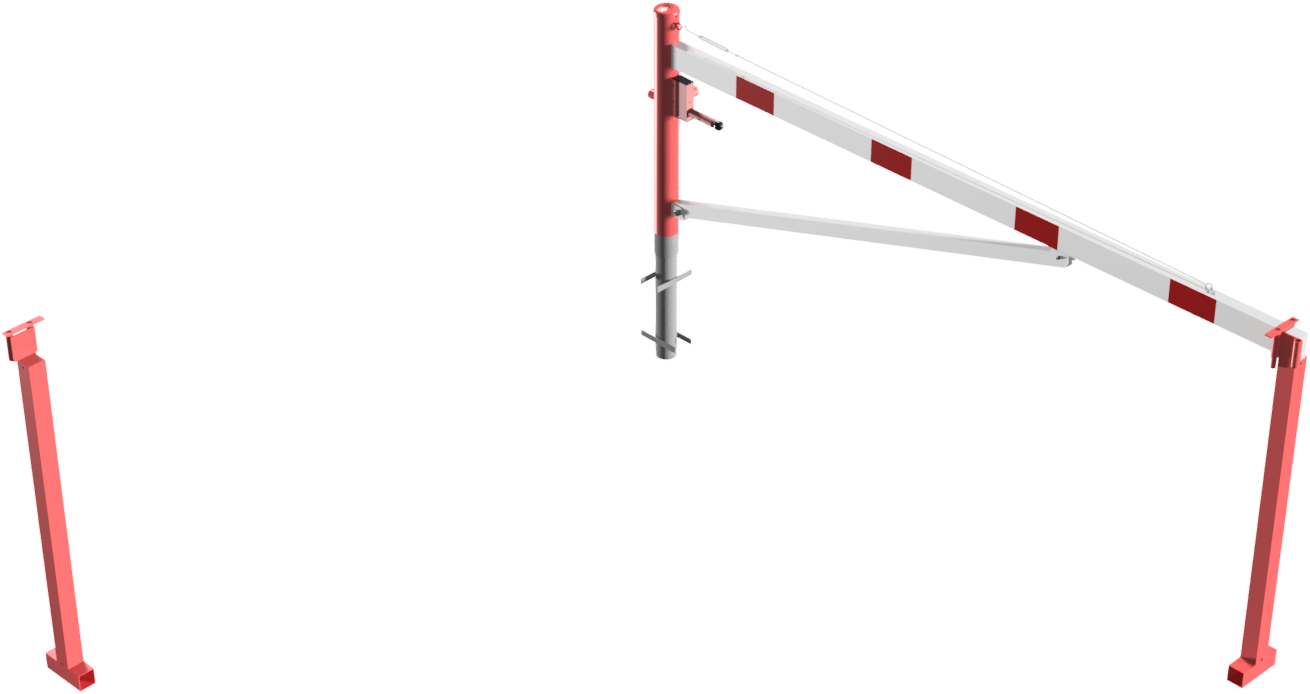 Drehschranke, horizontal schwenkbar mit zwei Auflagestützen