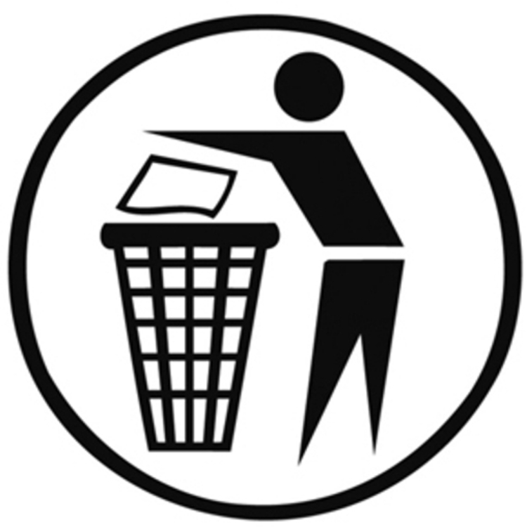 Aufkleber für Abfallbehälter -Saubermännchen-