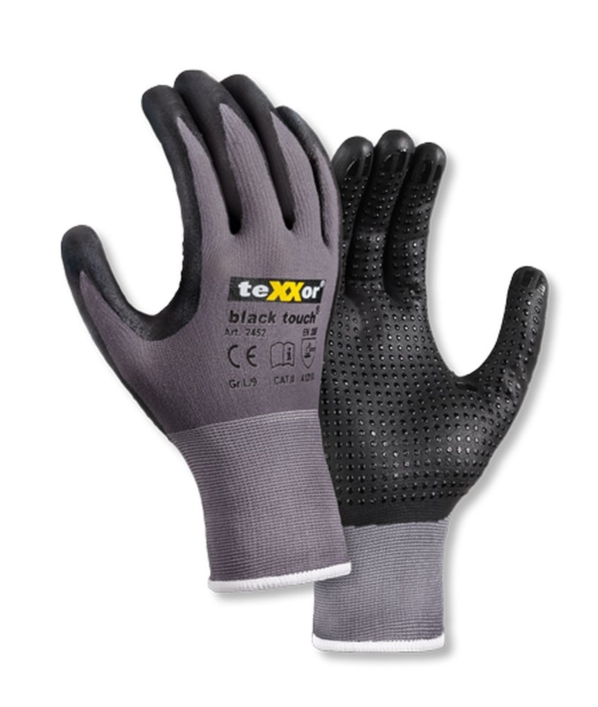 teXXor® Nylon-Strickhandschuhe 'black touch®', 7 