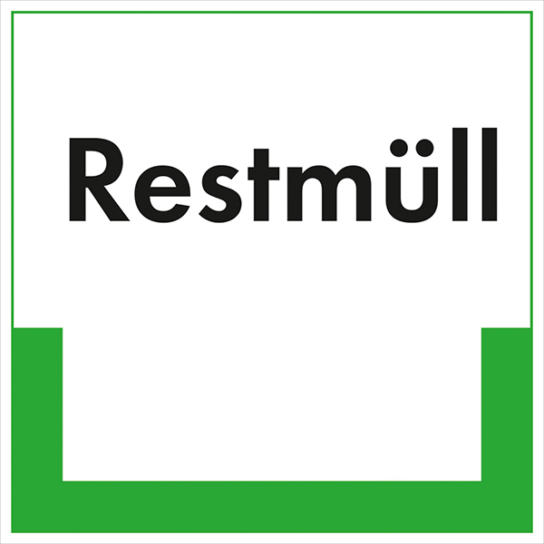 Modellbeispiel: Kennzeichnungsschild Restmüll (Art. 35.6777)