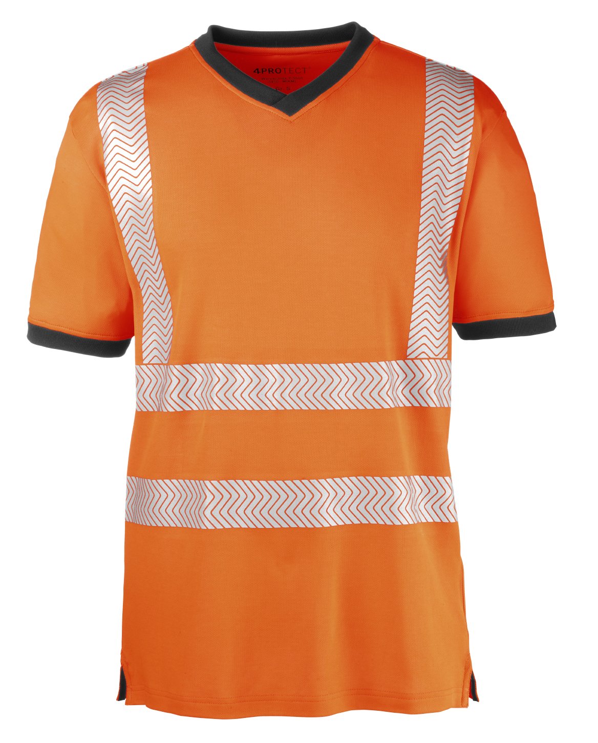 4PROTECT® Warnschutz T-Shirt MIAMI, 3XL, leuchtorange/grau