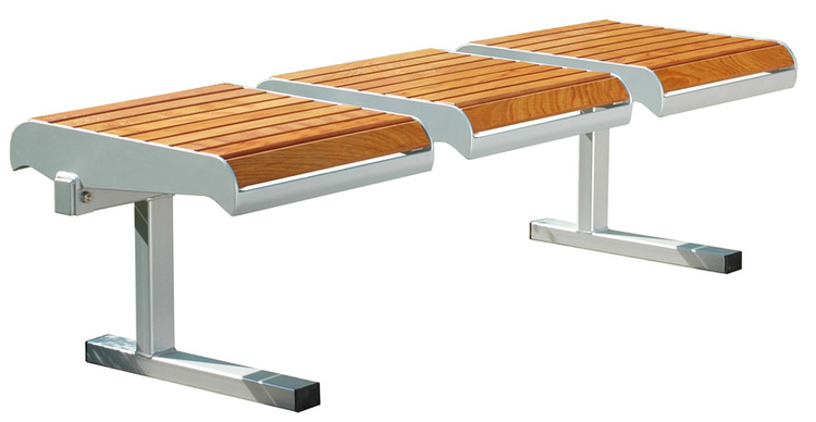 Modellbeispiel: Sitzbank -Freelax- ohne Rückenlehne, 3er Sitzgruppe, mobil (Art. 20802-10)