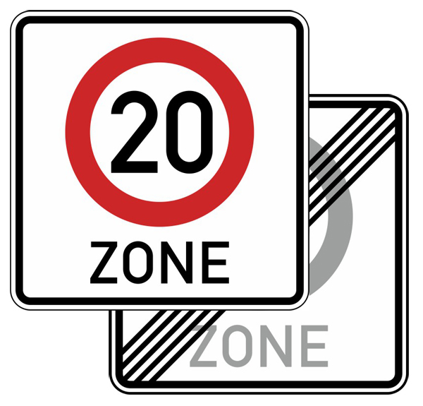 Tempo 20-Zone doppelseitig Nr. 274.1-41