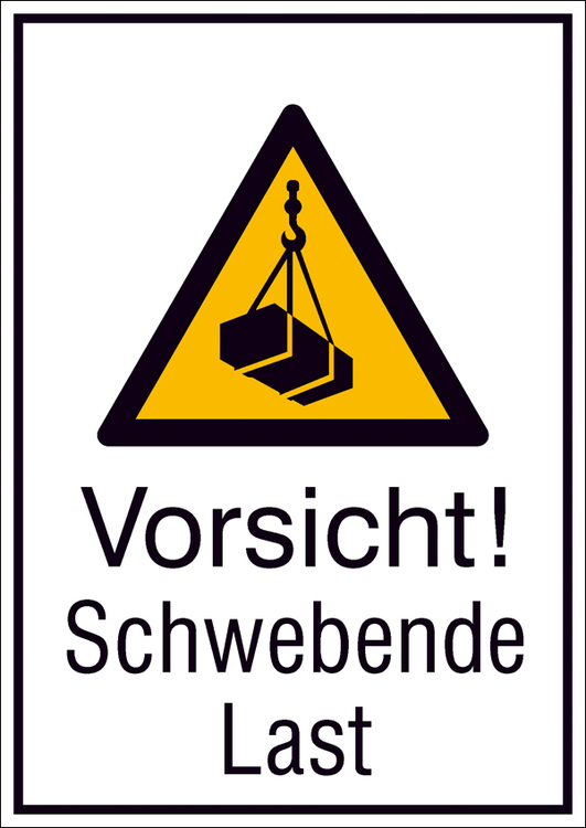 Modellbeispiel: Kombischild Vorsicht! Schwebende Last (Art. 21.a8045)