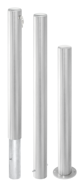 Modellbeispiele: Edelstahlpoller -Steel Line Plus- Ø 102 mm (Art. vl. 14294-00, 14299-00, 14300-00)