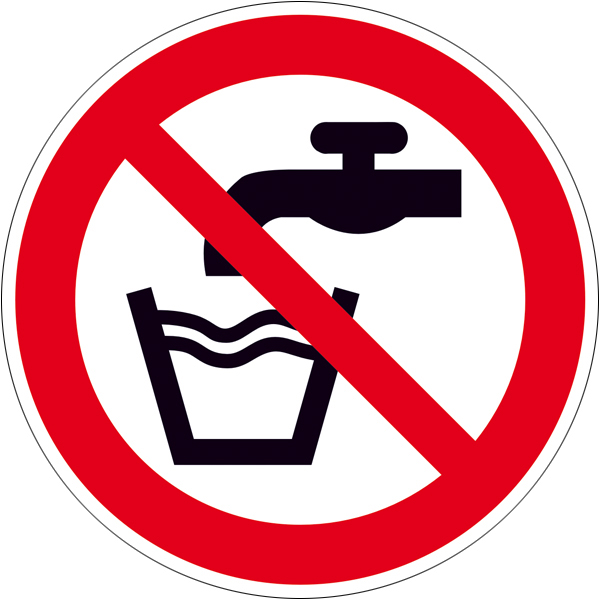 Verbotsschild, Kein Trinkwasser