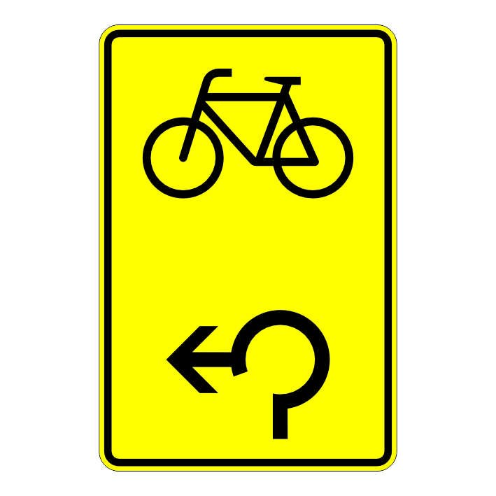 Vorwegweiser für Radverkehr im Kreisverkehr, linksweisend Nr. 442-17