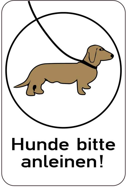 Modellbeispiel: Sonderschild  Hunde bitte anleinen (Art. 14925)