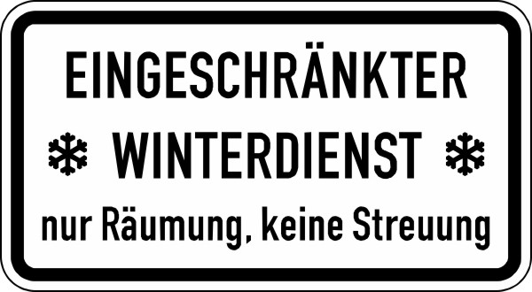 Winterschild/Verkehrszeichen Eingeschränkter Winterdienst... Nr. 2003
