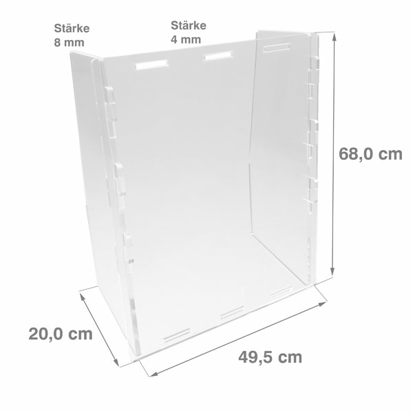 Hygiene-Trennwand -ECO Variable- aus Acrylglas, intelligentes Stecksystem, 3 mögliche Optionen