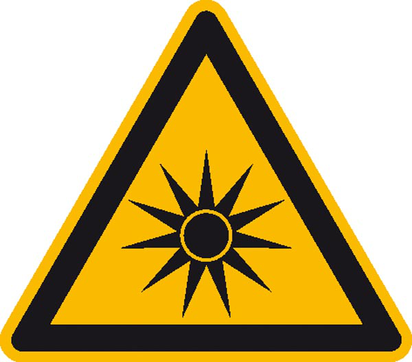 Warnschild, Warnung vor optischer Strahlung