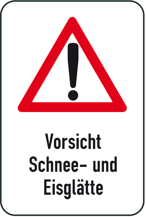 Modellbeispiel: Winterschild/Verkehrszeichen Vorsicht Schnee- und Eisglätte, Art. 14721/14722