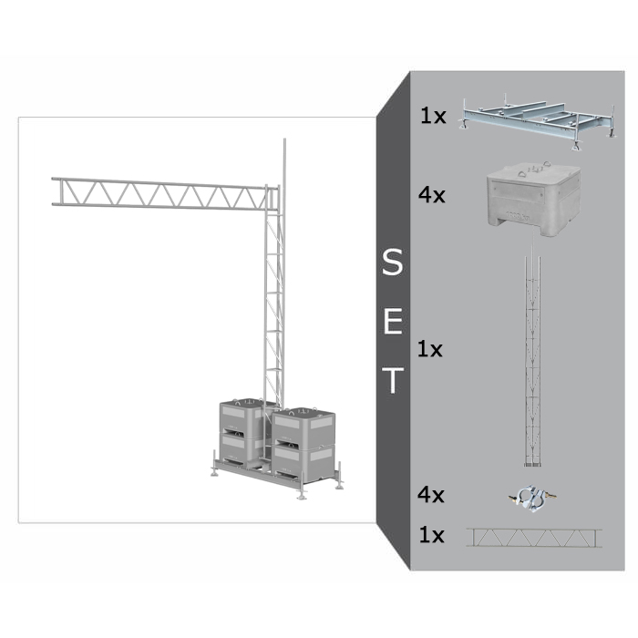 Modellbeispiel: Aufstellvorrichtungen mit Gitterrohrmast und Stahl-Gitterträger, Komplett-Set (Art. 35350-setf3)