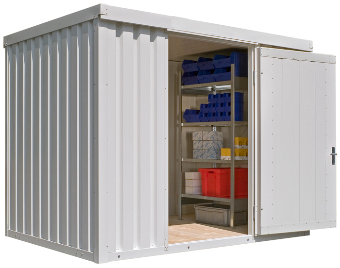 Anwendungsbeispiel: Materialcontainer -STIC 1300-, ca. 6 m², mit Holzfußboden Art. 31923 (Ausstattung nicht enthalten)