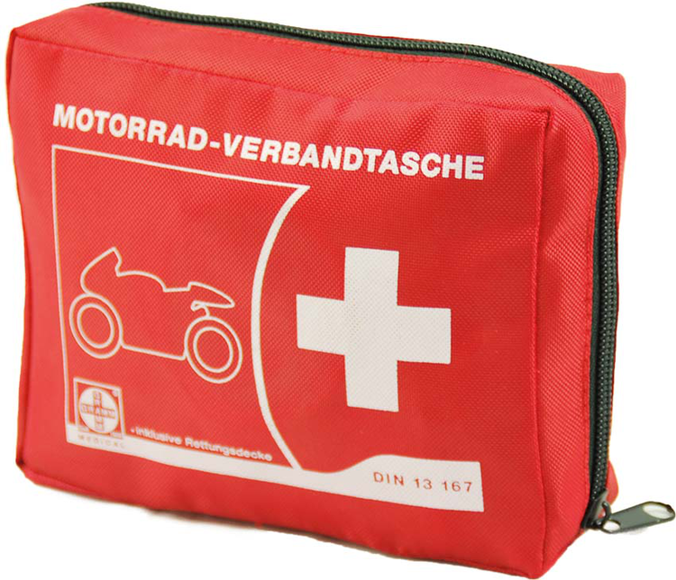 Modellbeispiel: Motorrad-Verbandtasche Inhalt nach DIN 13 167 (Art. 33250)