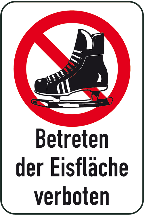 Modellbeispiel: Winterschild/Verkehrszeichen Betreten der Eisfläche verboten, Art. 14745/14746
