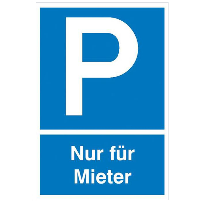 Modellbeispiel: Parkplatzschild Nur für Mieter (Art. 41.5131)