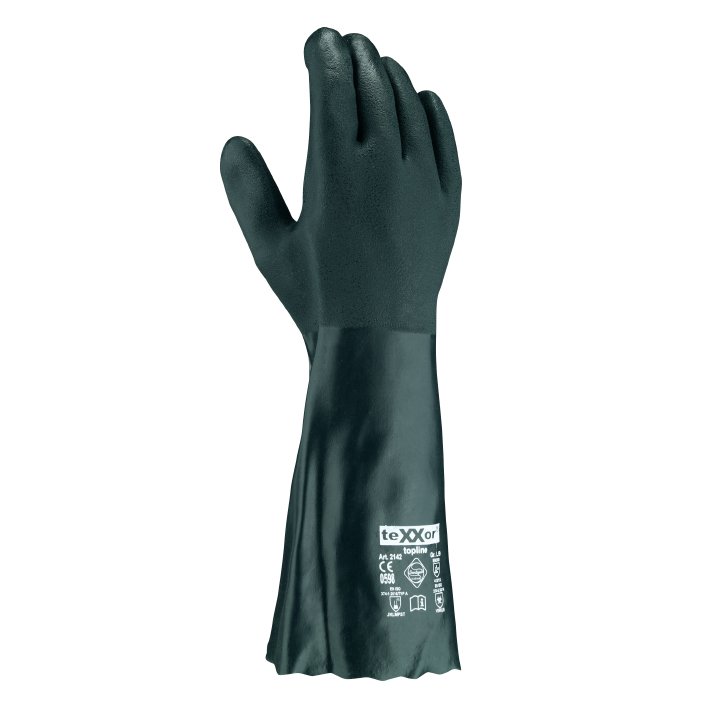 teXXor® topline Chemikalienschutz-Handschuhe 'GRÜN', Länge 400 mm, Stärke 1,4 mm