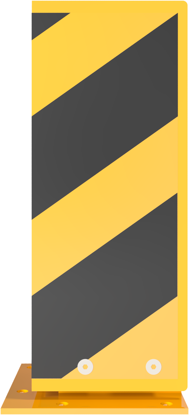 Anfahrschutz 'Solid' aus Stahl, neigbar, gelb/schwarz, Höhe 400 mm