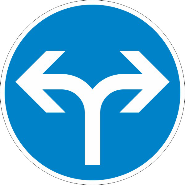 Vorgeschriebene Fahrtrichtung links oder rechts Nr. 214-30