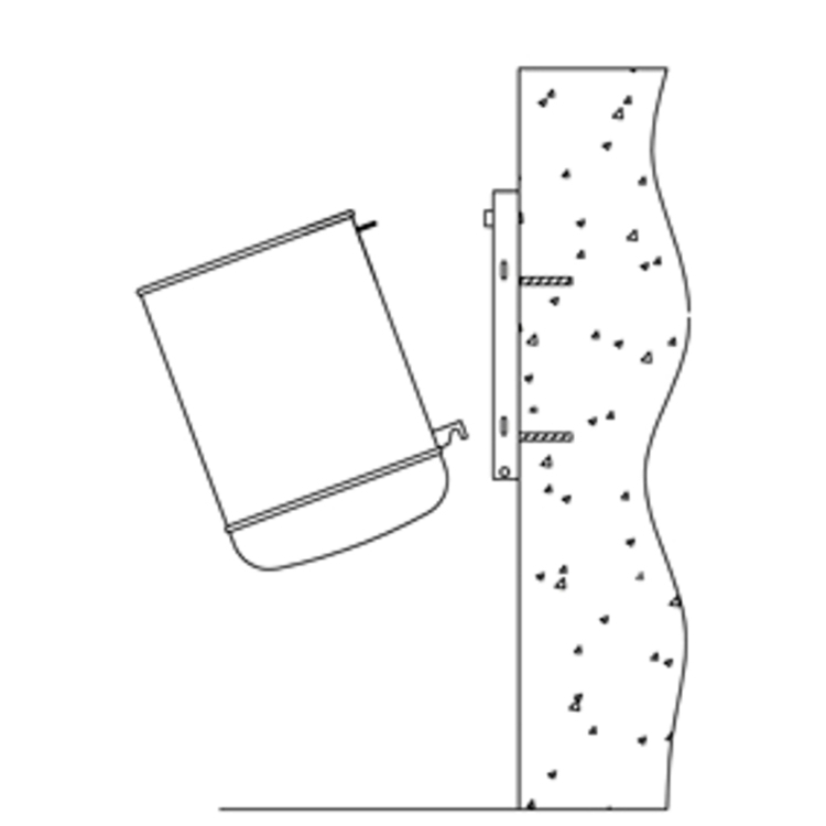 Technische Ansicht: Montagesatz Typ 1 für Wandbefestigung (Art. 10306)
