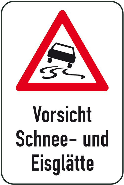 Modellbeispiel: Winterschild/Verkehrszeichen Vorsicht Schnee- und Eisglätte, Art. 14741/14742