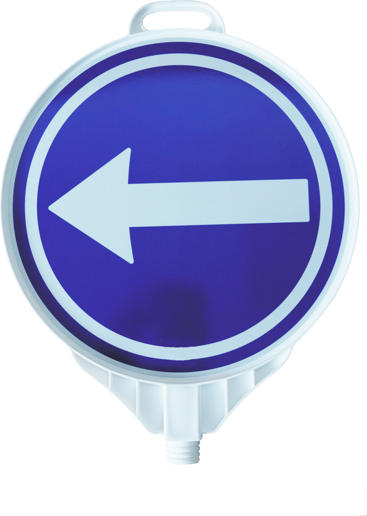Modellbeispiel: Schild aus Kunststoff mit Verkehrszeichen, Fahrtrichtung (Art. 36517)