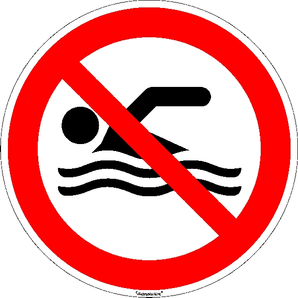 Verbotsschild, Schwimmen verboten 