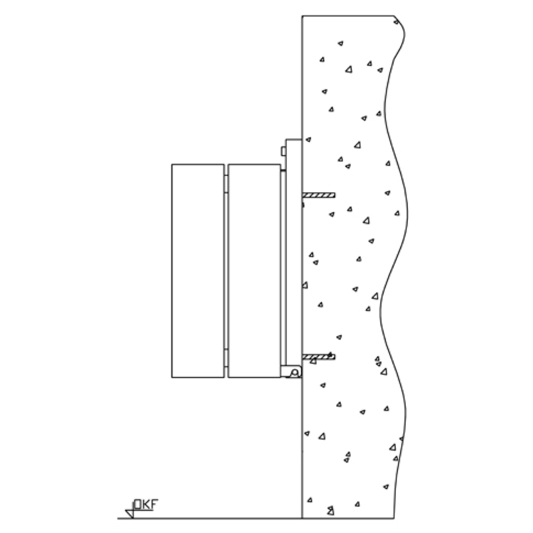 Montagesatz Typ 4, für Edelstahl-Behälter und Ascher zur Wandbefestigung