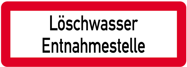 Sonderschild, Löschwasser Entnahmestelle, 597 x 210 mm