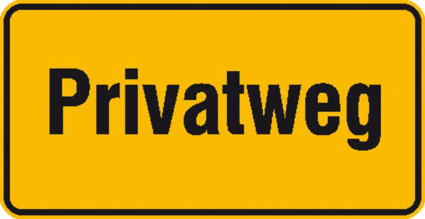 Modellbeispiel: Grundbesitzkennzeichnung Privatweg (Art. 11.5288)