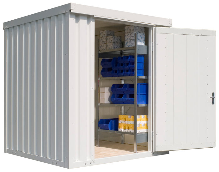 Anwendungsbeispiel: Materialcontainer -STIC 1200-, ca. 4 m², mit Holzfußboden Art. 31919 (Ausstattung nicht enthalten)