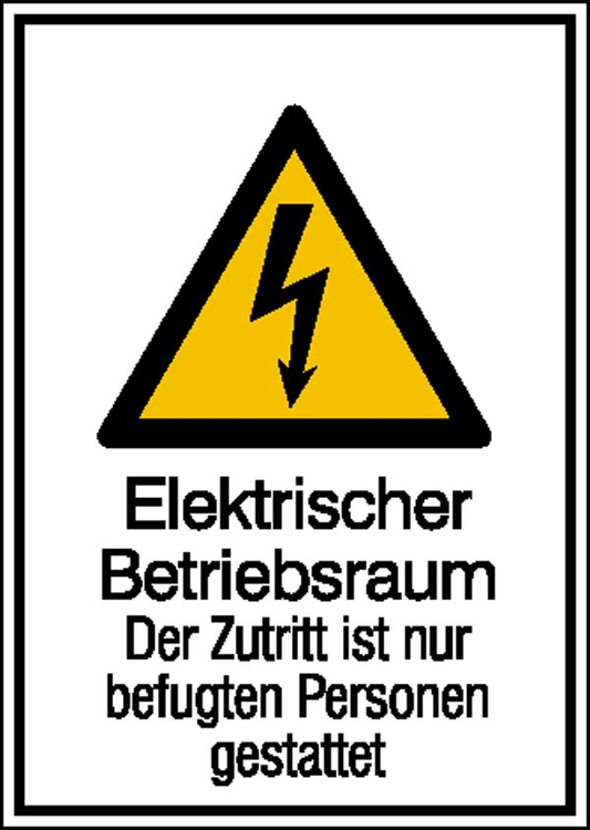 Modellbeispiel: Elektrokennzeichnung Kombischild, Elektrischer Betriebsraum (Art. 21.1243)